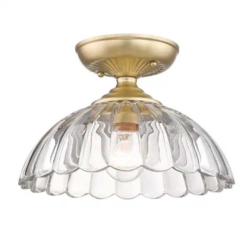 Elegant Gold and Clear Glass Ceiling Light Fixture